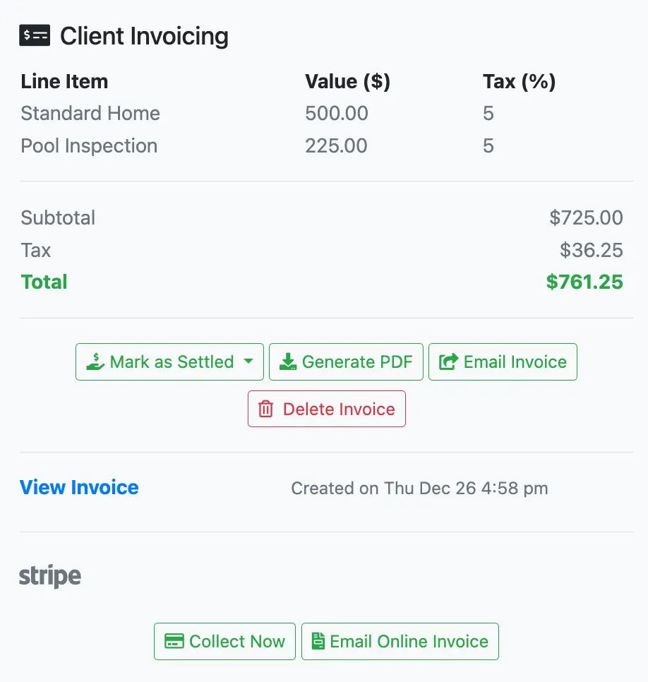 Select the View Invoice button