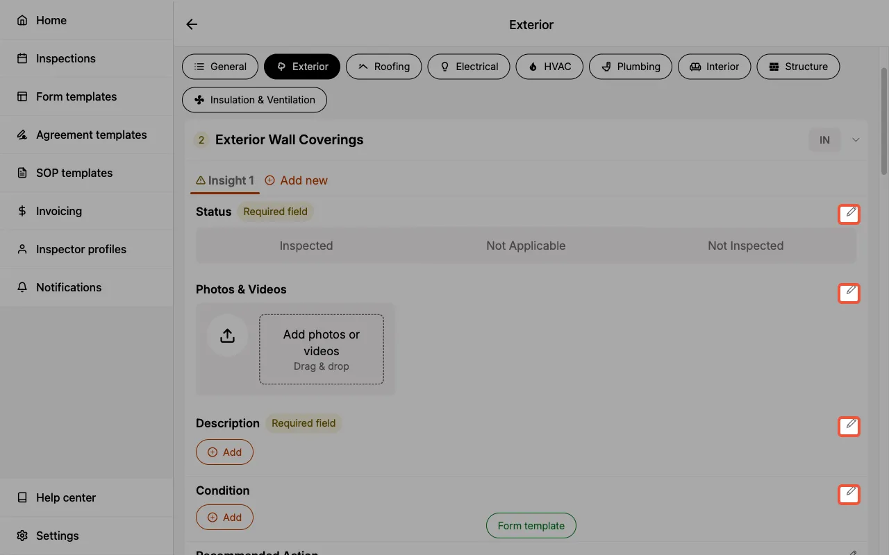 Component expanded with edit icons next to each field.