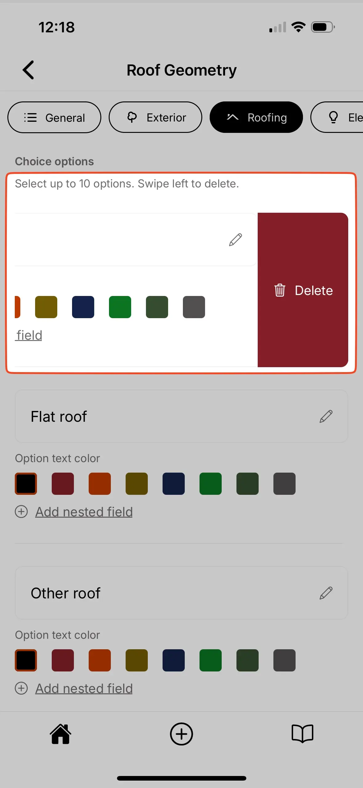 Deleting choice options.