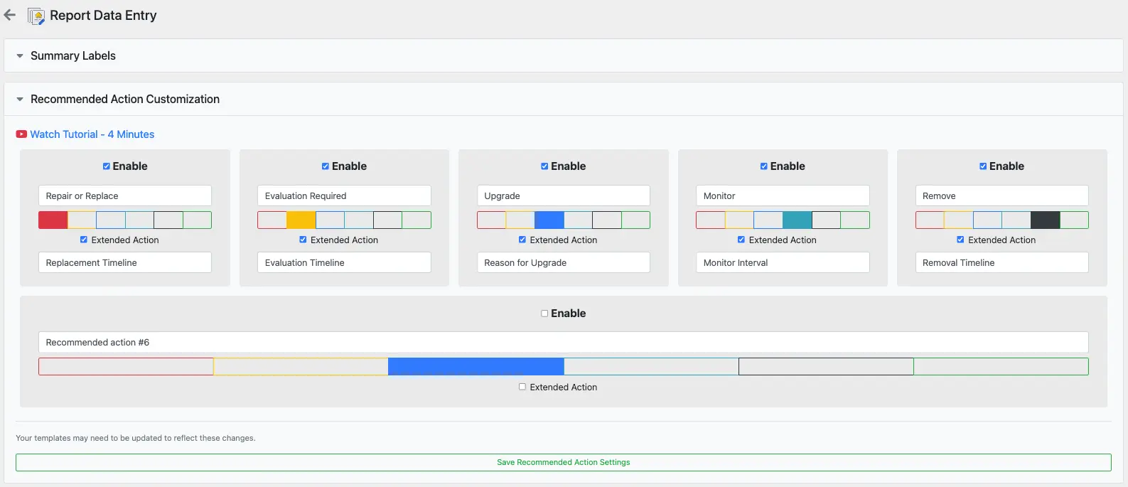 Customize Recommended Action buttons