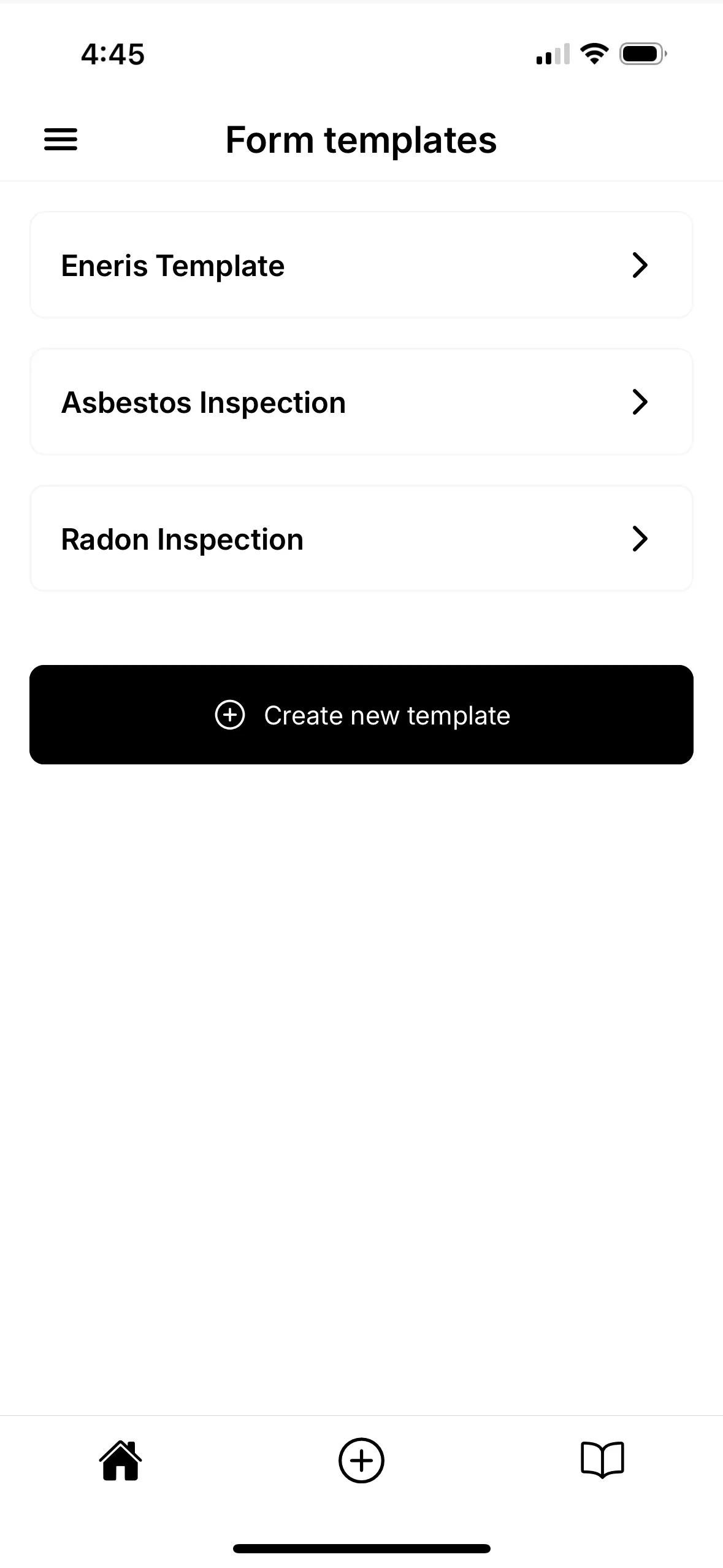 Adding a Form Template to an existing Inspection.