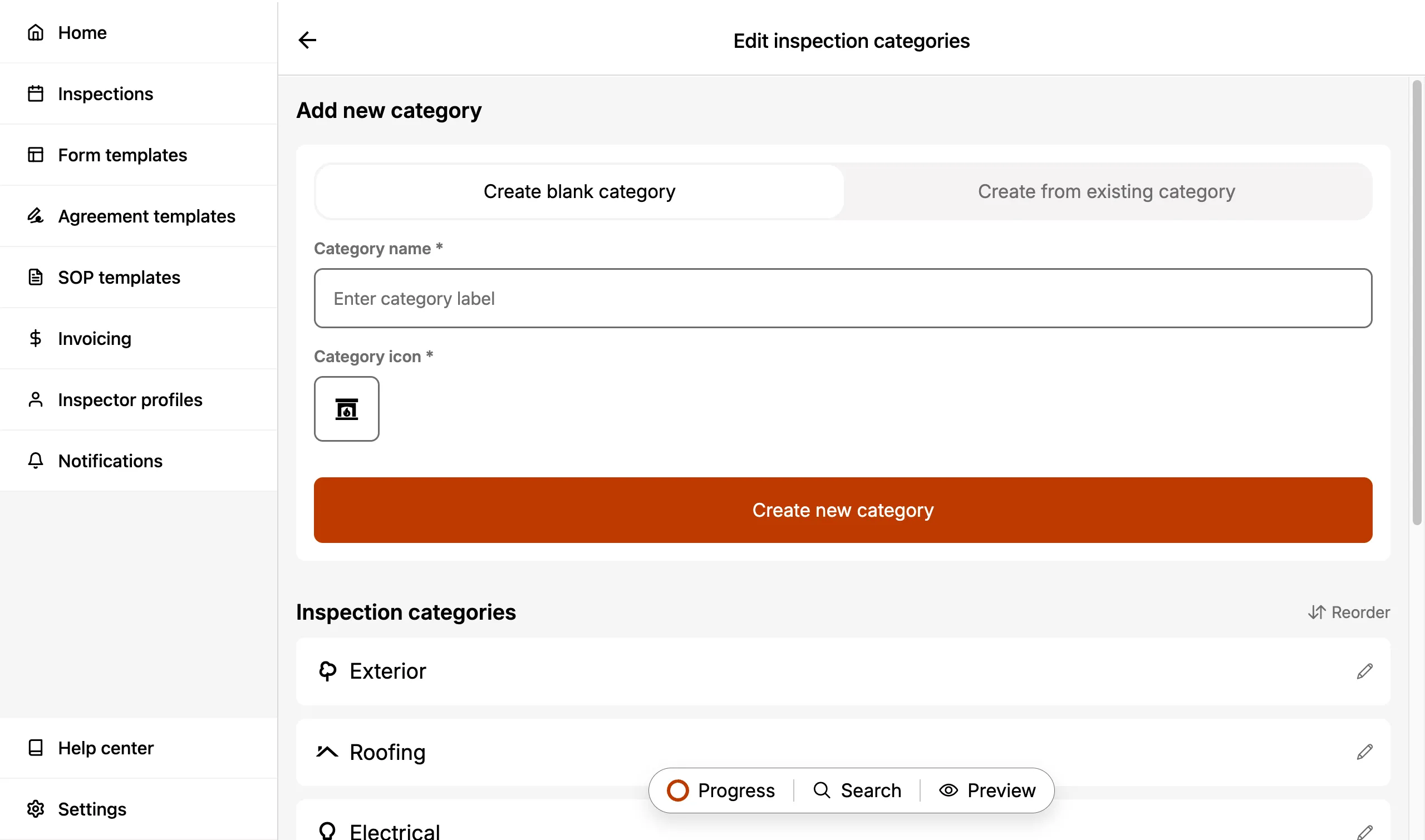 Adding new Inspection Categories.
