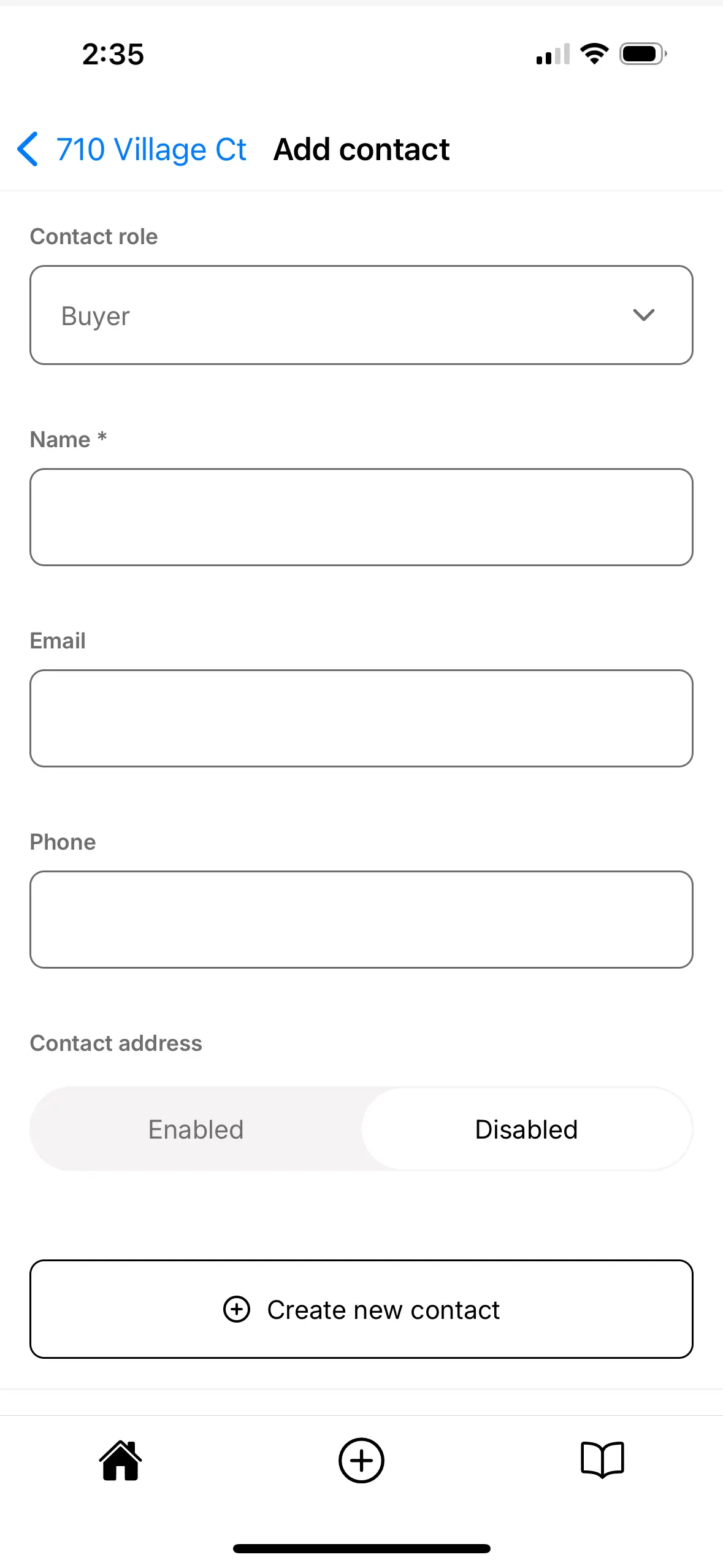 Add new contact details.