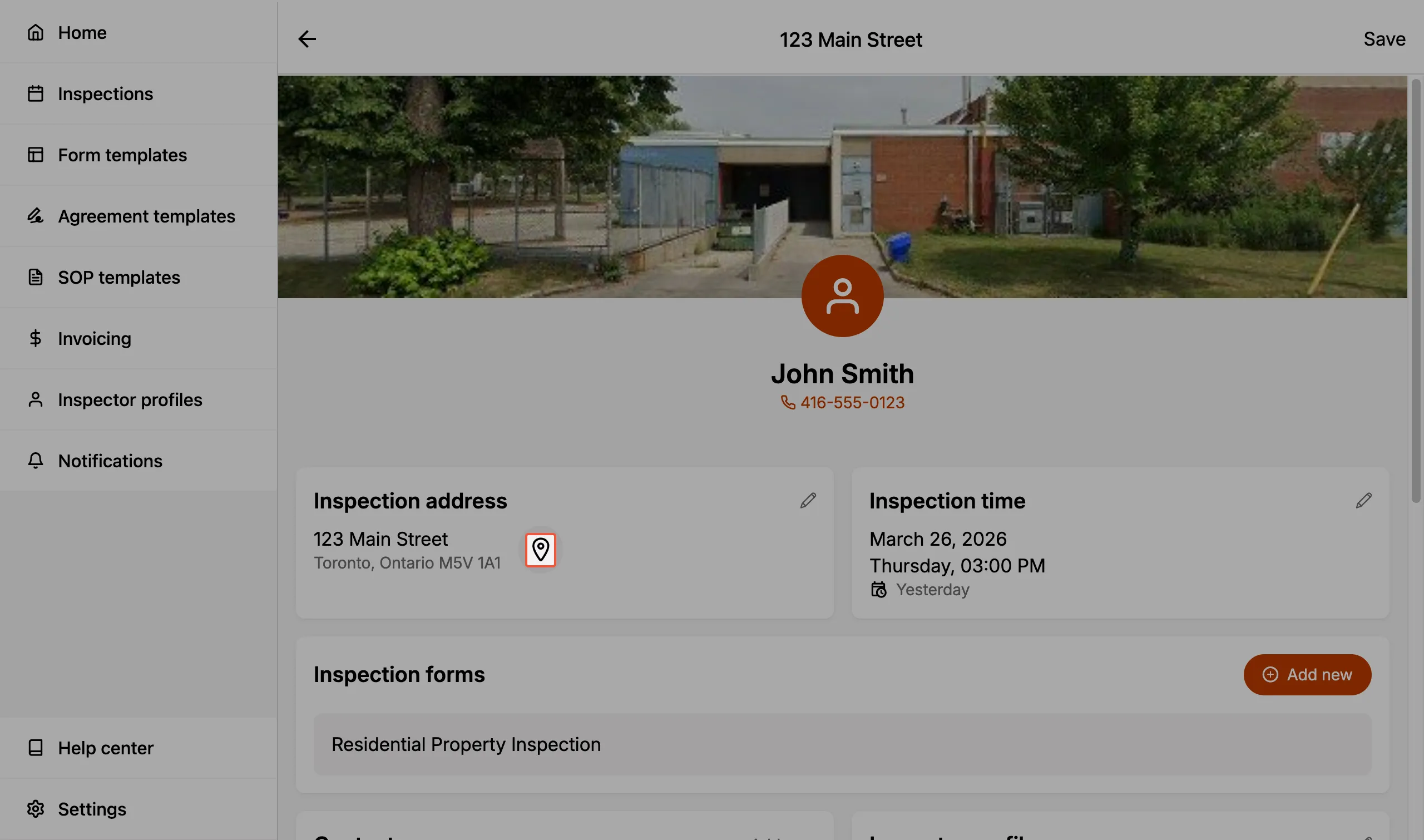 Map icon opens map application.