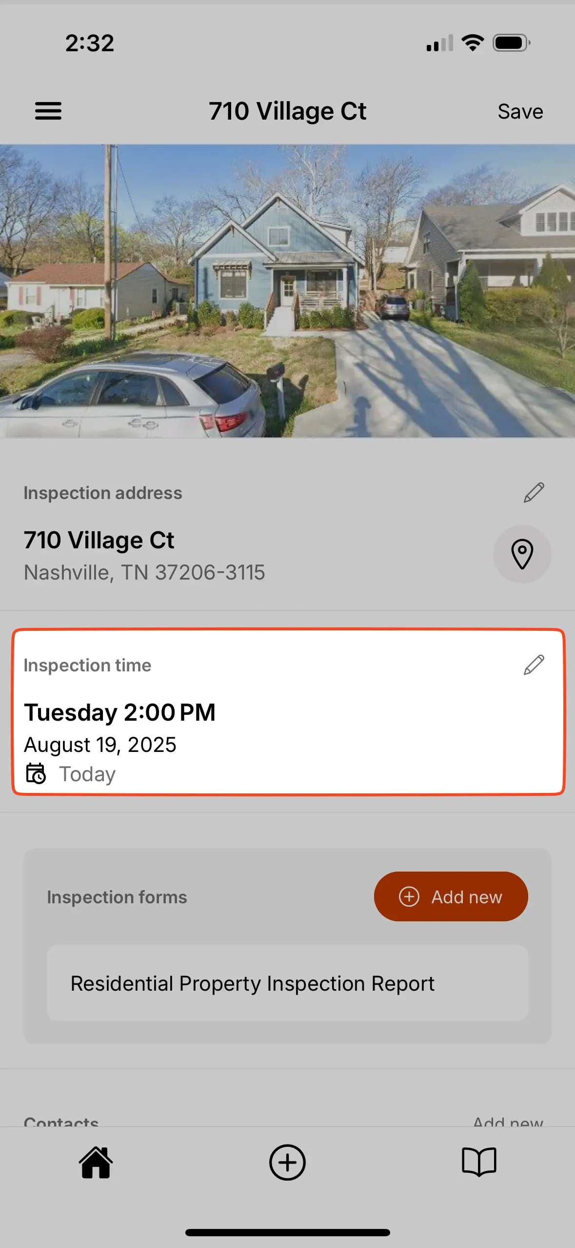 Update inspection date and time.
