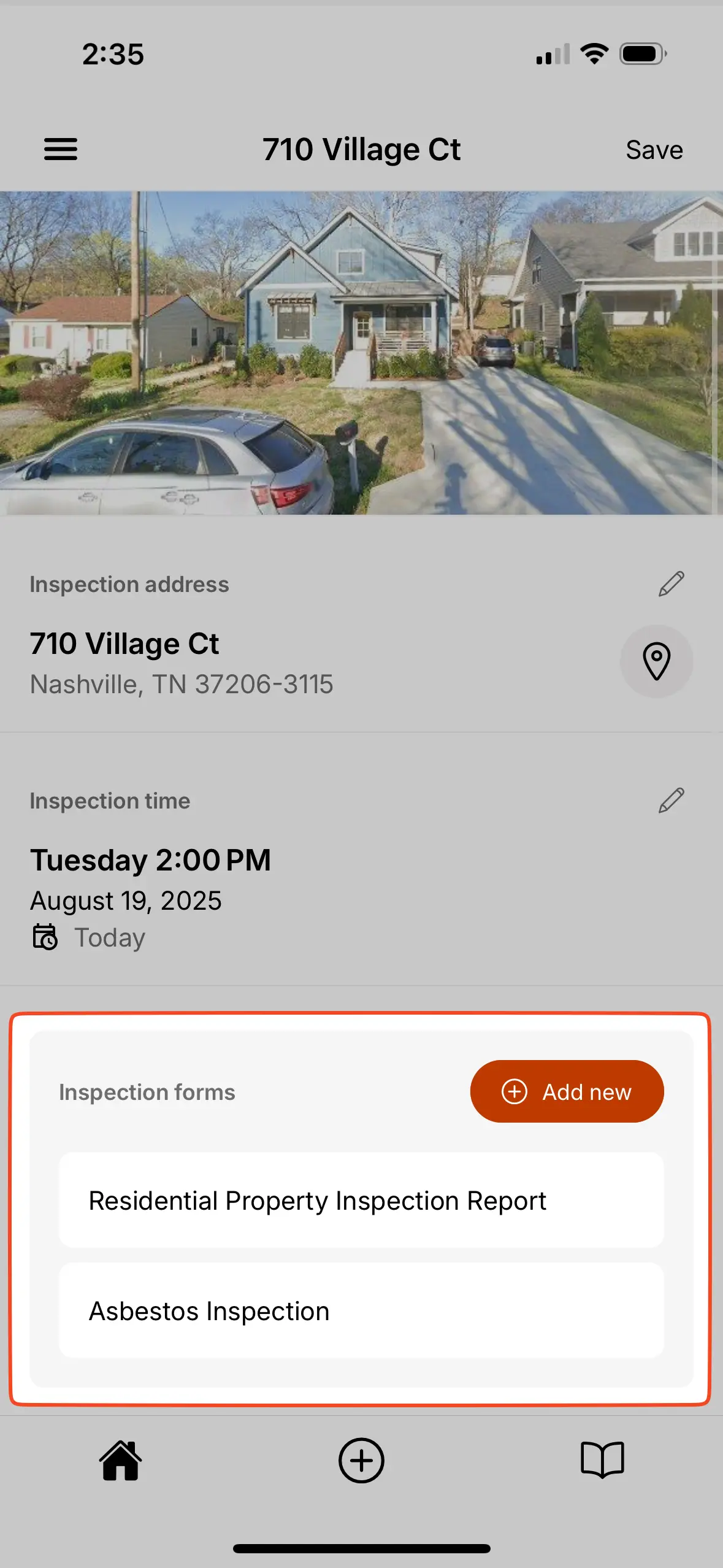 Add multiple Inspection Forms to an Inspection.