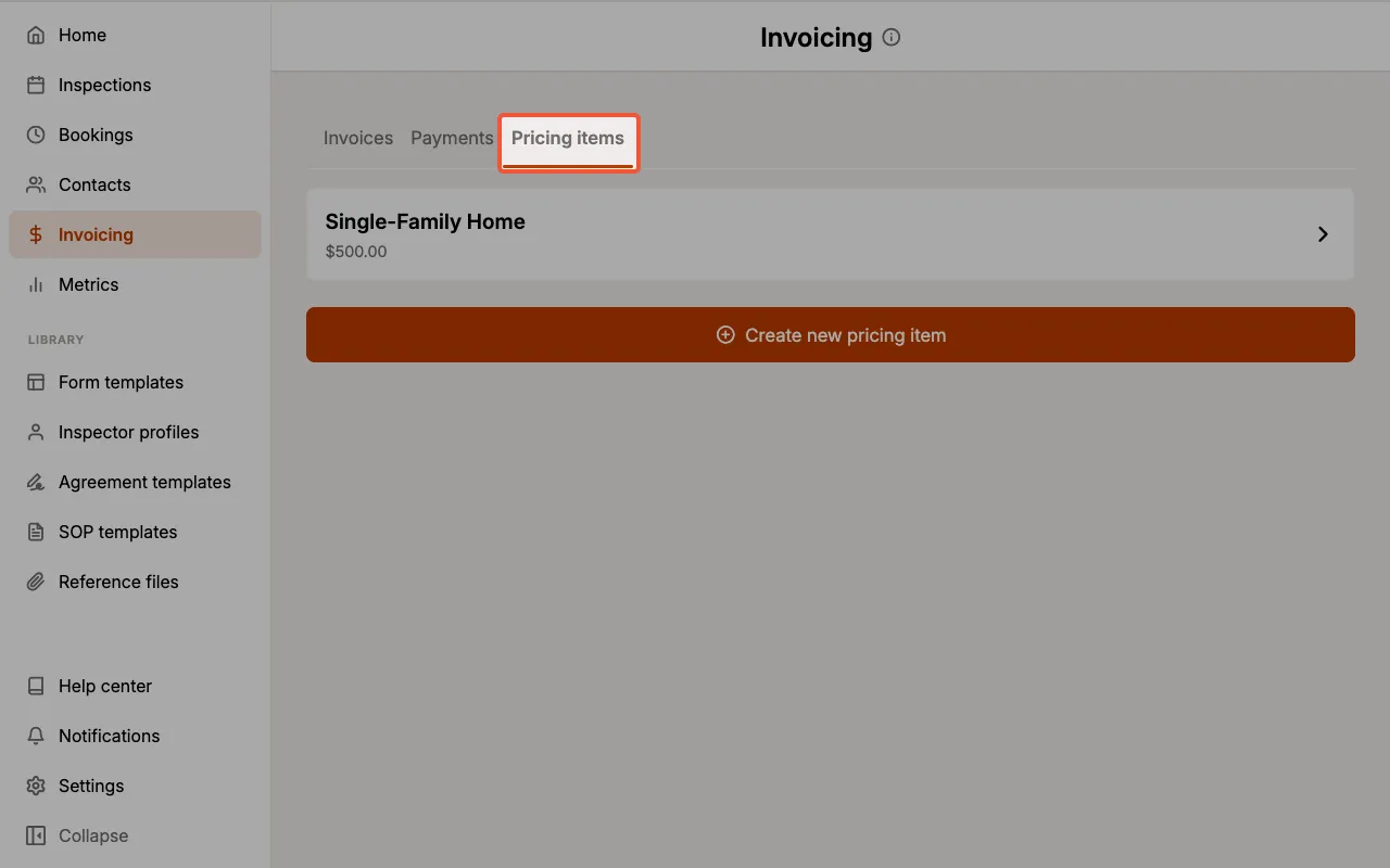View pricing items.