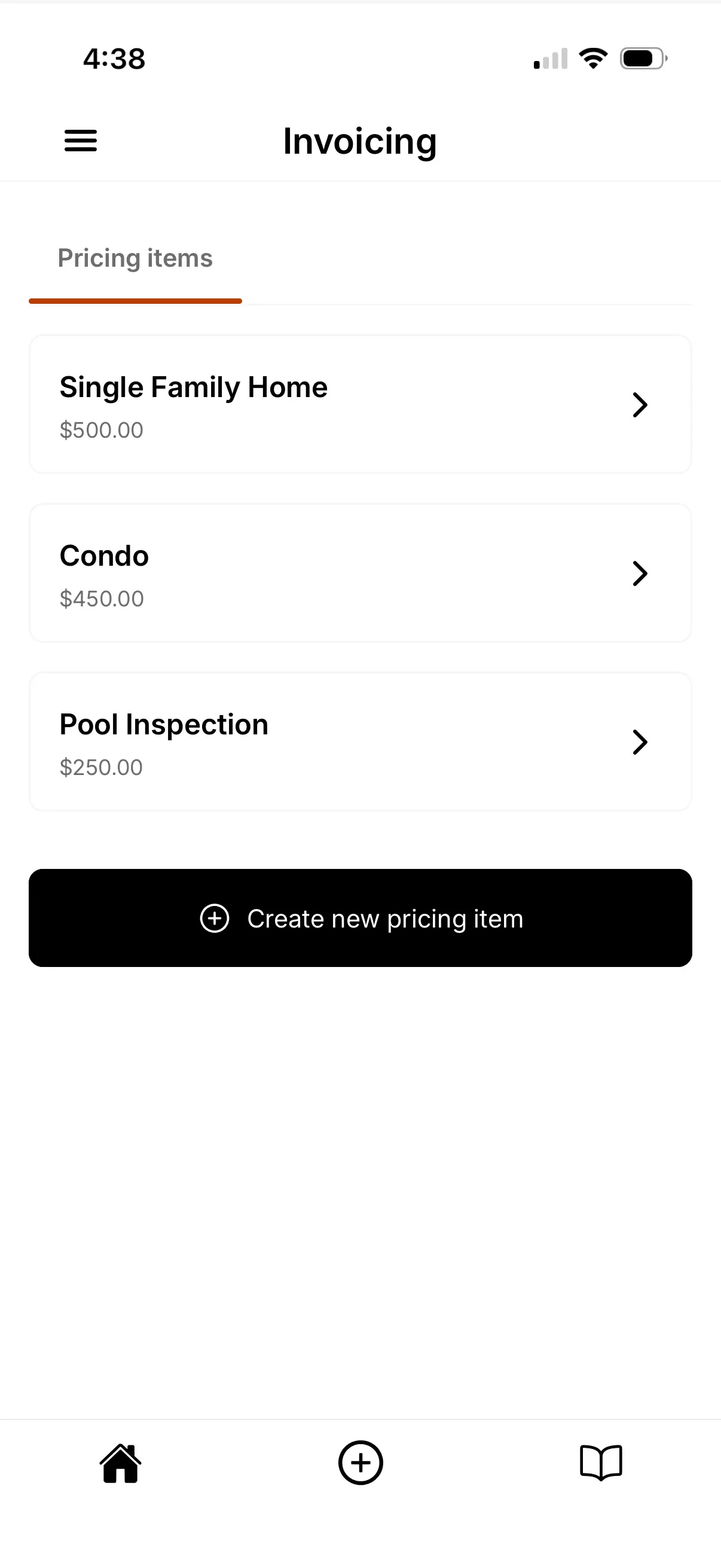 View pricing items.