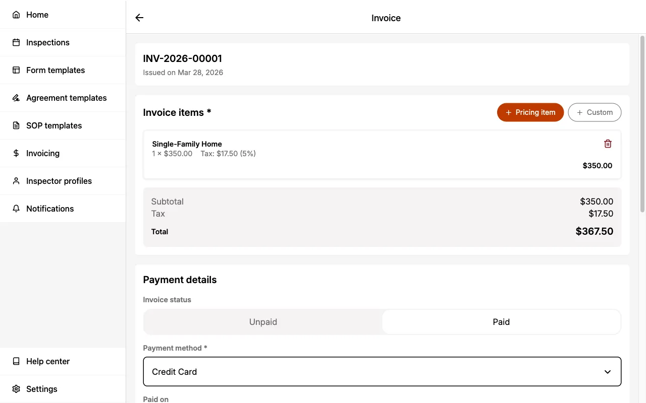 Recording a payment on an Invoice.