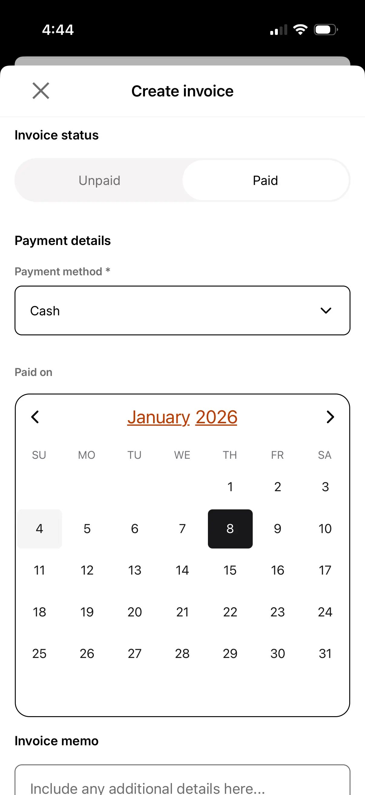 Recording a payment on an Invoice.