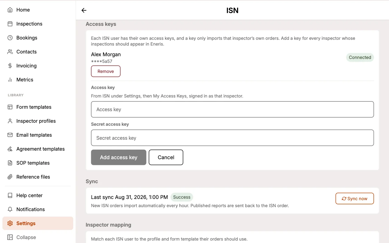 Add access key form with access key and secret access key fields.