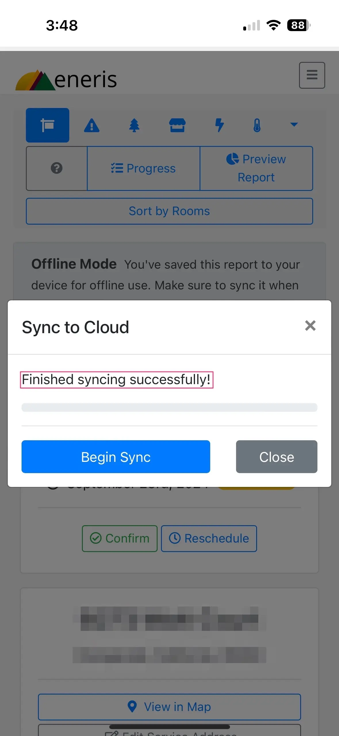 Successful sync notification