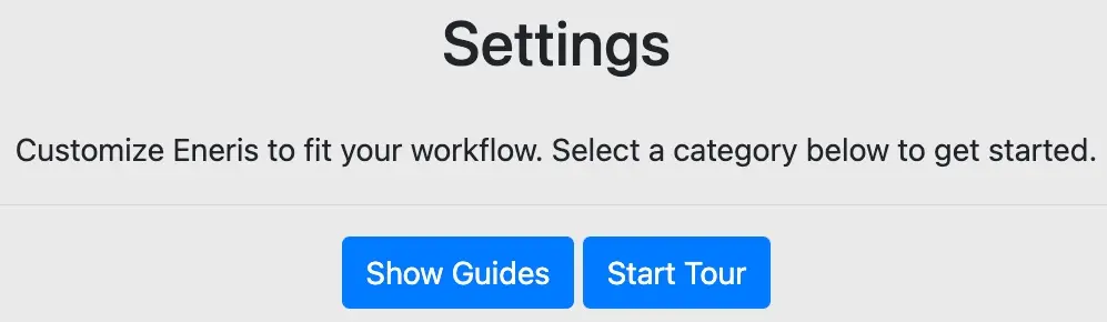 Start tour in settings page