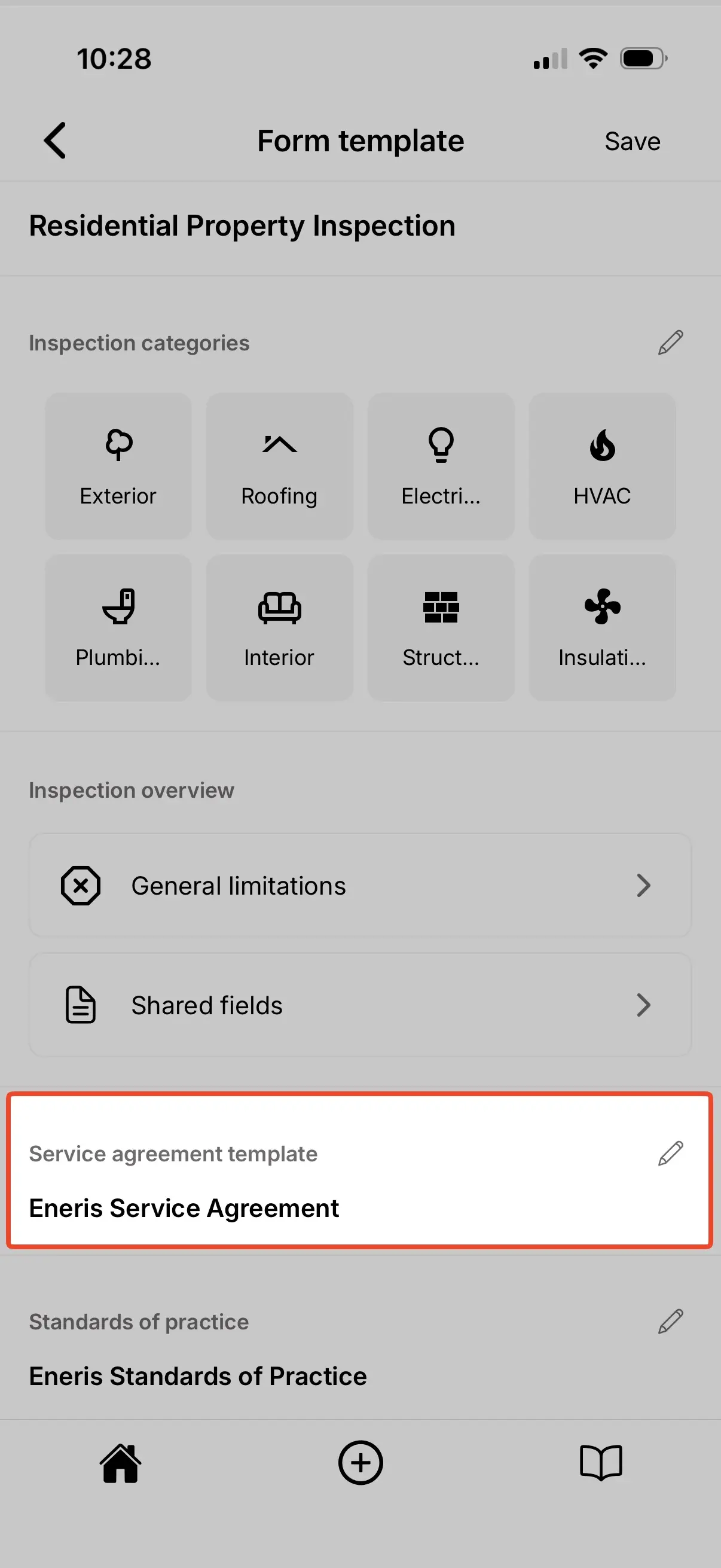 Linking a Service Agreement Template to a Form Template.