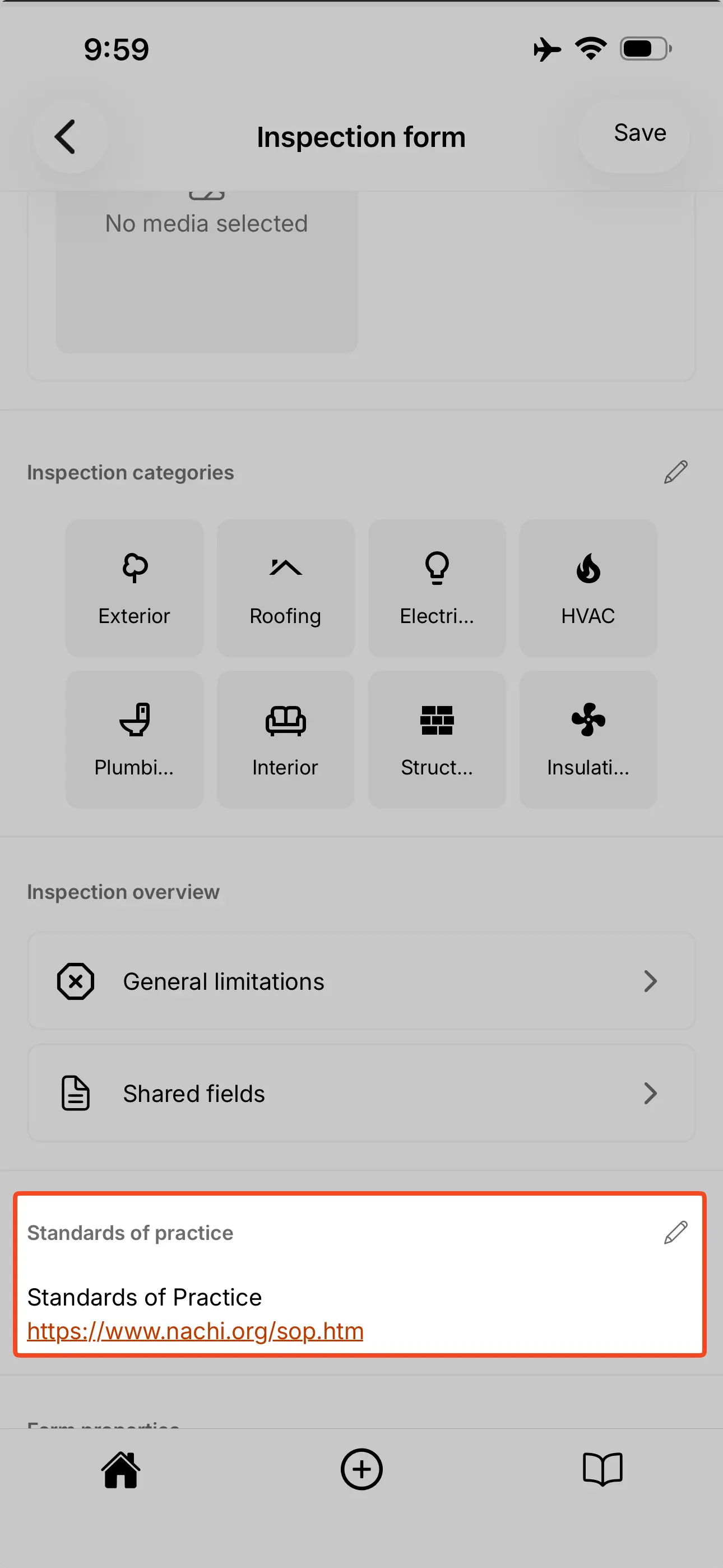 SOP section in PDF report.