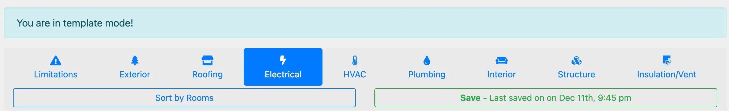 Select system for editing in the template