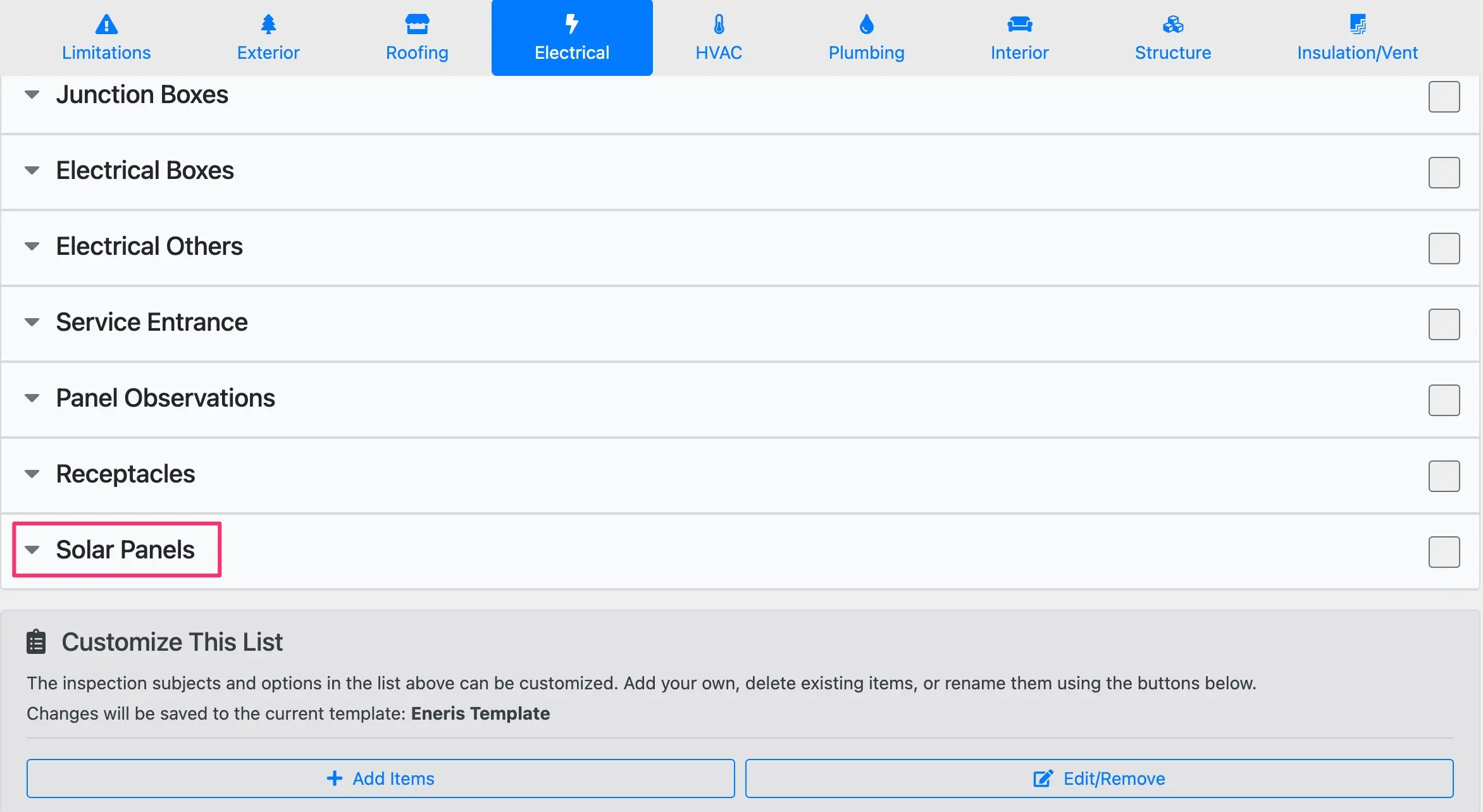 Newly created item can be seen at the bottom of the list within the system